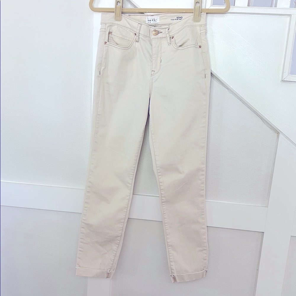 Nicole Miller Beige Ankle Crop Jeans